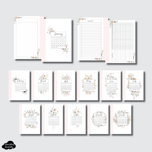 Pocket Plus Rings Size | 2023 Floral Monthly Dashboards Printable Insert