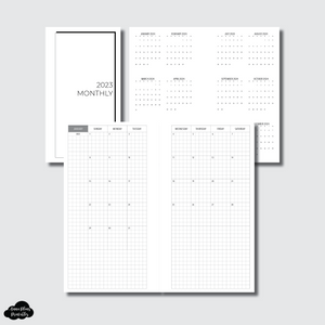Personal Rings Size | 2023 GRID Monthly Calendar (SUNDAY Start) PRINTABLE INSERT