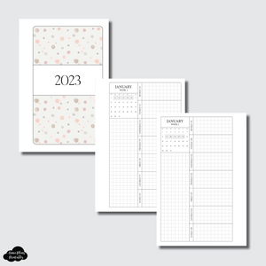 Pocket Rings Size | 2023 Week on 1 Page GRID with Calendar Printable Insert