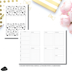 A5 Rings Size | Undated Easy Vertical Weekly Grid Printable Insert
