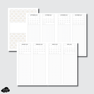 Passport TN Size | 2022-2025 Calendar Grid Columns Printable Insert