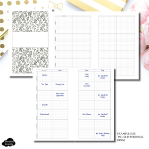 Half Letter Rings Size | Undated Sectioned Weekly Grid Printable Insert