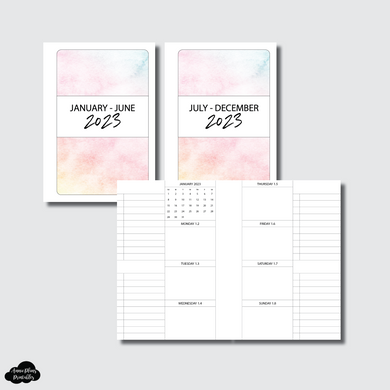 A6 Rings Size | 2023 Week On 2 Pages With Calendar + Lists Printable Insert