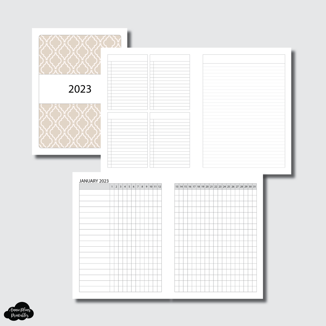 Classic HP Size | 2023 Tracker + Lists & Notes Printable Insert