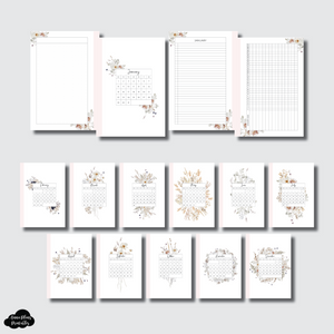 A5 Rings Size | 2023 Floral Monthly Dashboards Printable Insert
