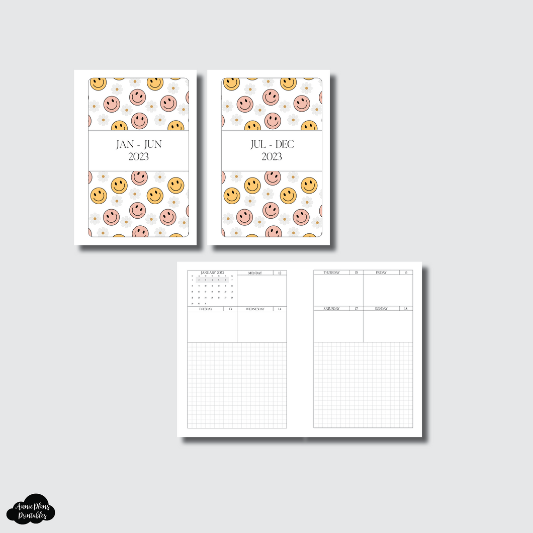 A6 Rings Size | 2023 Journaling Weekly Layout Printable Insert