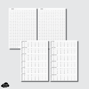 A6 Notebook Size | 2023-2024 Year Breakdown Printable Insert