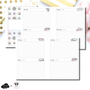 B6 Rings Size | SparklyPaperCo Collaboration GRID Week on 4 Page Layout Printable Insert
