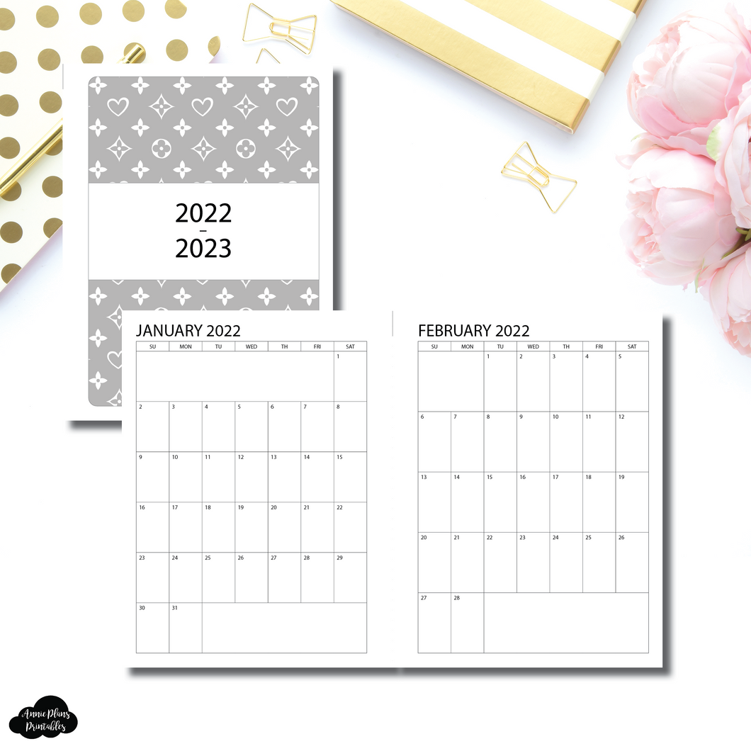 Pocket TN Size | 2022 - 2023 SINGLE PAGE Monthly Printable Insert