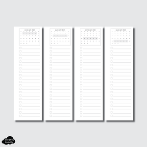 A5 Rings Size | 2023 Dated Weekly Calendar Check List Skinnies Printable Insert