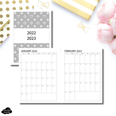 Standard TN Size | 2022 - 2023 SINGLE PAGE Monthly Printable Insert