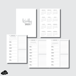 A6 Rings Size | JAN - DEC 2023 Weekly + Lists Printable Insert