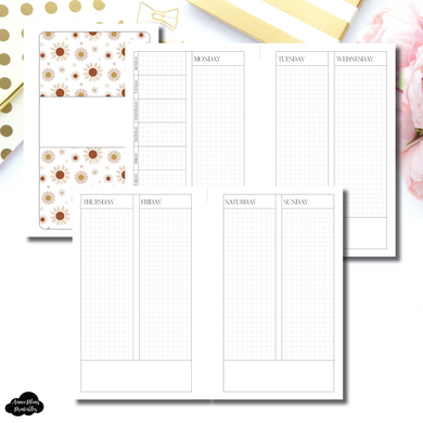 FC Rings Size | Undated Vertical GRID Week on 4 Page Layout Printable Insert