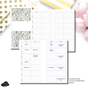 Standard TN Size | Undated Sectioned Weekly Grid Printable Insert