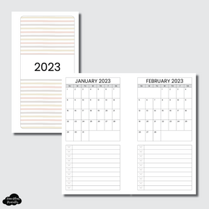 Personal Rings Size | 2023 Single Page Monthly + Lists Printable Insert