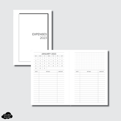 Pocket Plus Rings Size | 2023 Monthly Expense Calendar Printable Insert