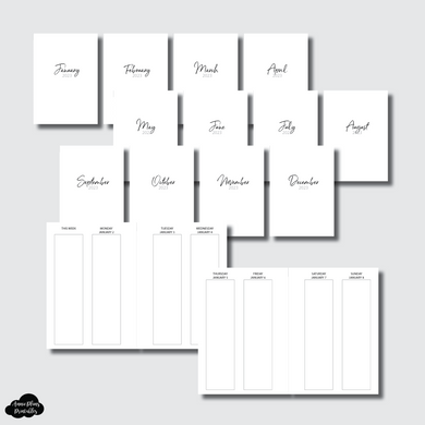 Personal Wide Rings Size | 2023 Vertical Week on 4 Pages Printable Insert