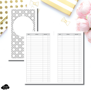 Personal Rings Size | Simple Bill Tracker Printable Insert