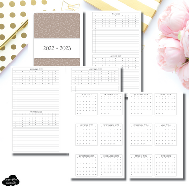 FC Rings Size | 2022 - 2023 Academic 2 Month on a Page with Important Dates PRINTABLE INSERT