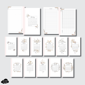 FC Rings Size | 2023 Floral Monthly Dashboards Printable Insert