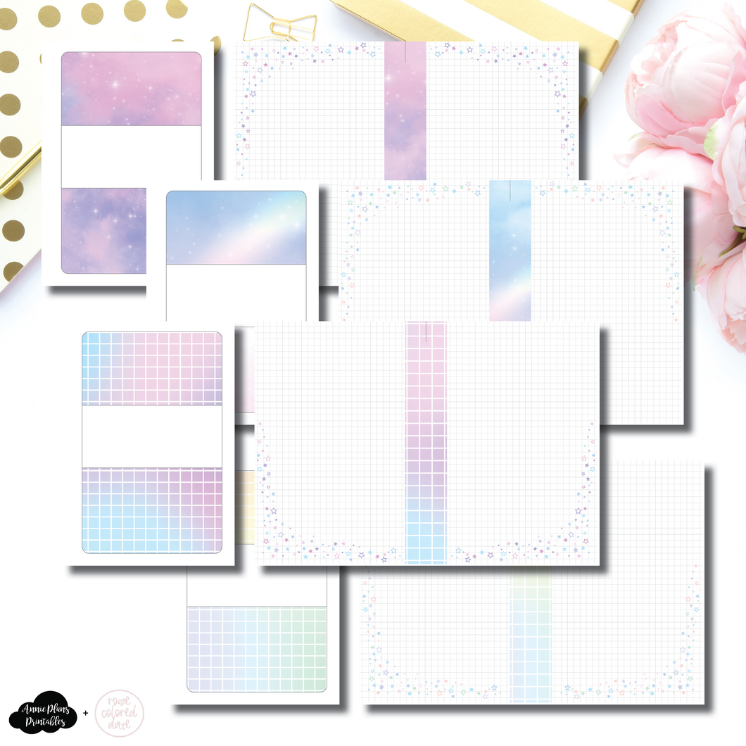 A5 Wide Rings Size | Star Notes Rose Colored Daze Collaboration Printable Insert