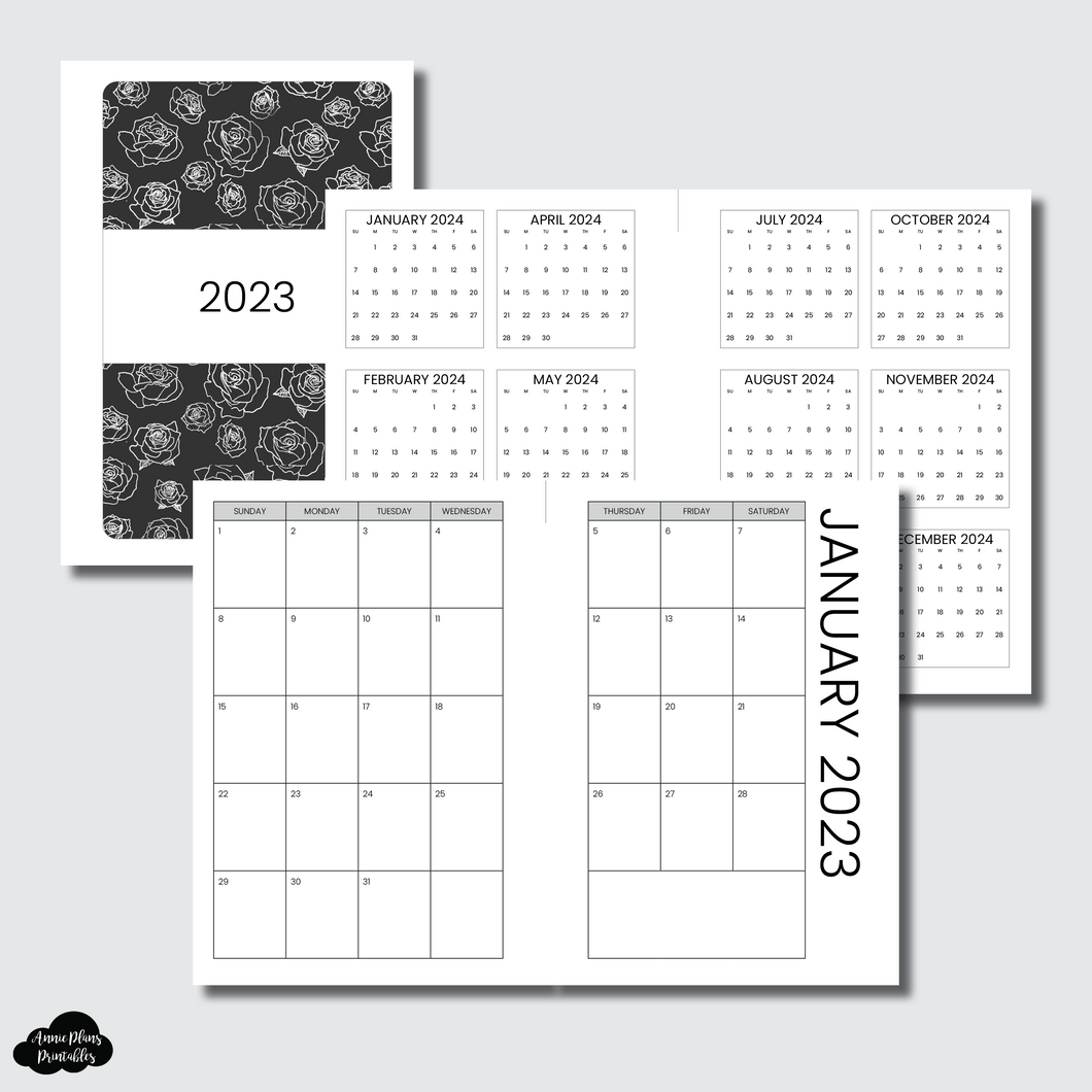 A6 Rings Size | 2023 SIMPLE FONT Monthly Calendar (SUNDAY Start) PRINT – AnniePlansPrintables, LLC a6-rings-size-2023-simple-font-monthly-calendar-sunday-start-print-annieplansprintables-llc