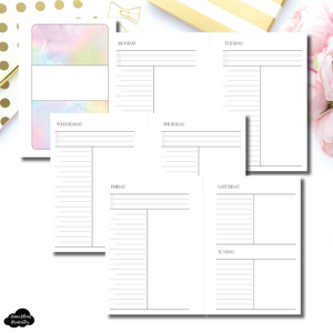 Pocket Plus Rings Size | Undated Simple Daily Layout Printable Insert