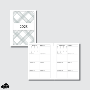 A6 Rings Size | 2023 Dated Week On 1 Page Double Column Printable Insert