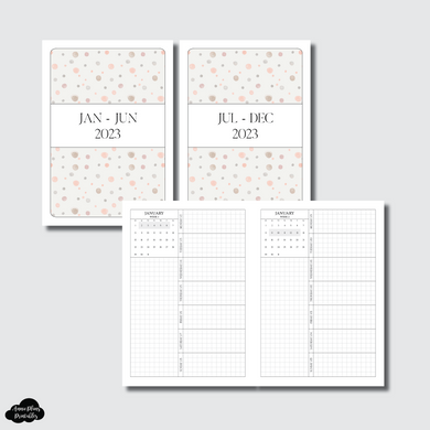 A6 TN Size | 2023 Week on 1 Page GRID with Calendar Printable Insert