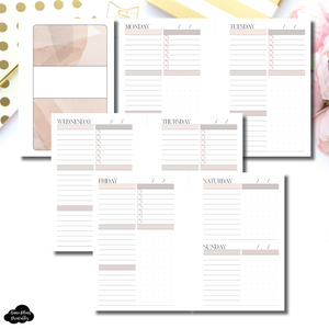 Pocket Rings Size | Undated Neutral Abstract Daily Printable Insert