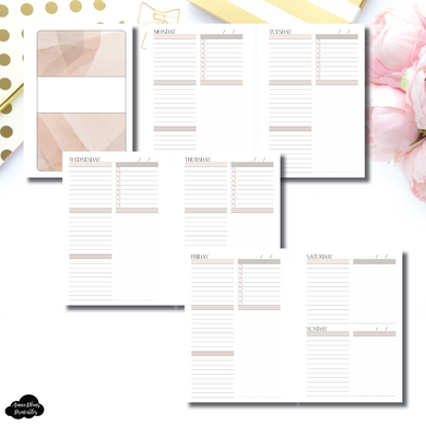 A6 Rings Size | Undated Neutral Abstract Daily Printable Insert