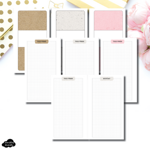 Personal Rings Size | Kraft Washi GRID DAILY Printable Insert