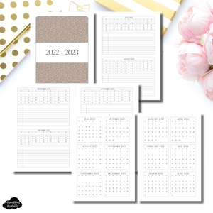 A5 Rings Size | 2022 - 2023 Academic 2 Month on a Page with Important Dates PRINTABLE INSERT