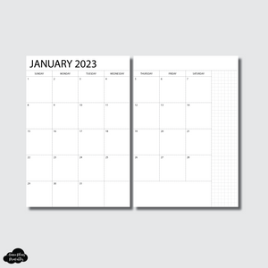 A6 Notebook Size | 2023 Monthly Printable Insert