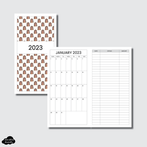 Standard TN Size | 2023 Monthly Expense Calendar Printable Insert