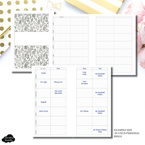 A5 Rings Size | Undated Sectioned Weekly Grid Printable Insert