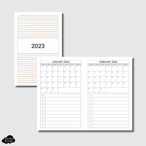 Pocket TN Size | 2023 Single Page Monthly + Lists Printable Insert