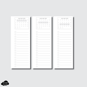 Personal Wide Rings Size | 2023 Dated Weekly Calendar Check List Skinnies Printable Insert