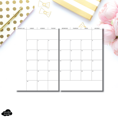 A6 Notebook Size | 2022 Minimalist Monthly Printable Insert