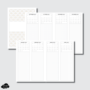 A6 TN Size | 2022-2025 Calendar Grid Columns Printable Insert