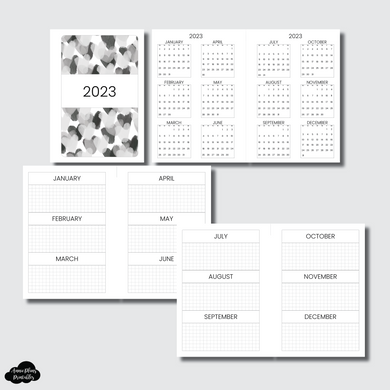 A6 TN Size | 2023 Year at a Glance on 2 Pages Printable Insert