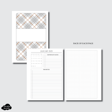 A6 Rings Size | 2023 Monthly Priorities (SUNDAY Start) PRINTABLE INSERT