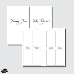 Personal Rings Size | 2023 Vertical Week on 2 Pages Printable Insert