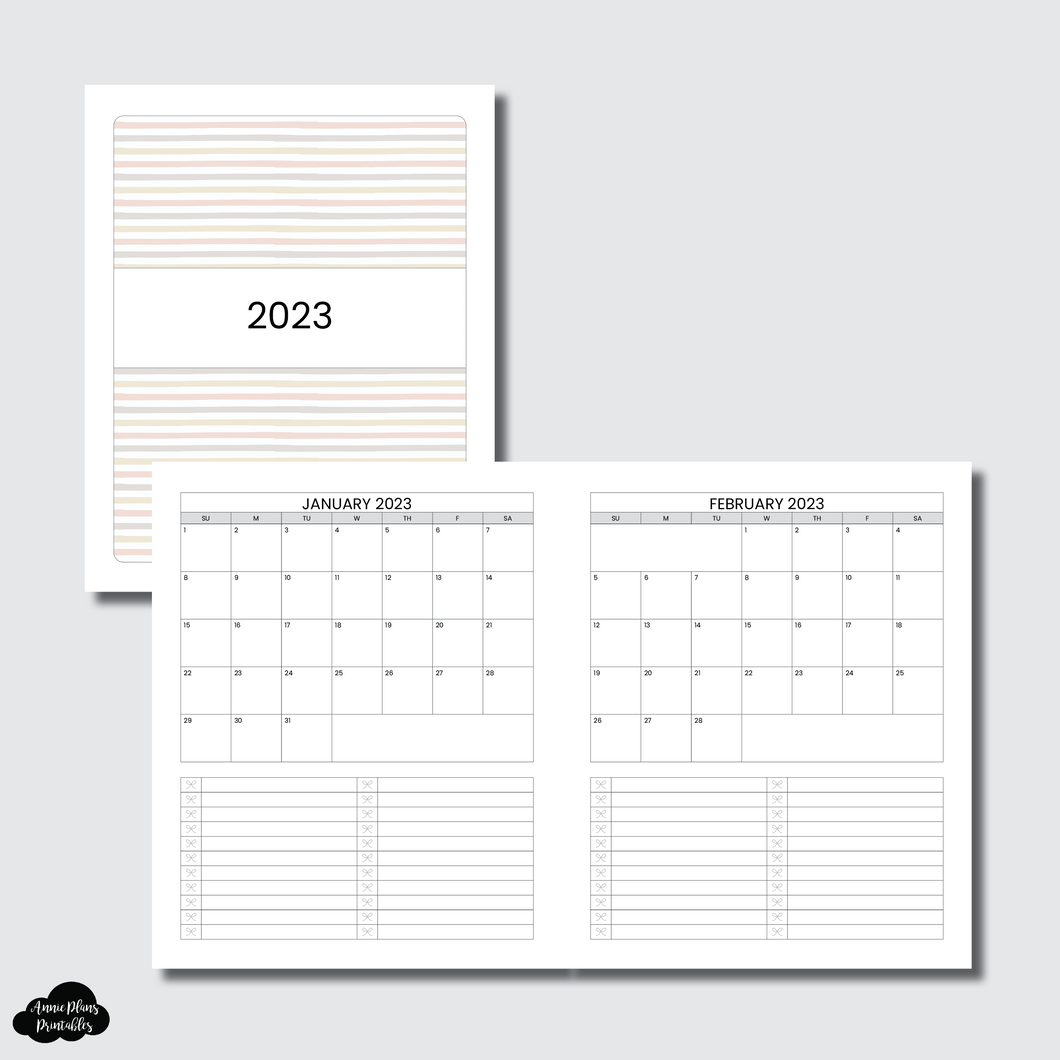 Classic HP Size | 2023 Single Page Monthly + Lists Printable Insert