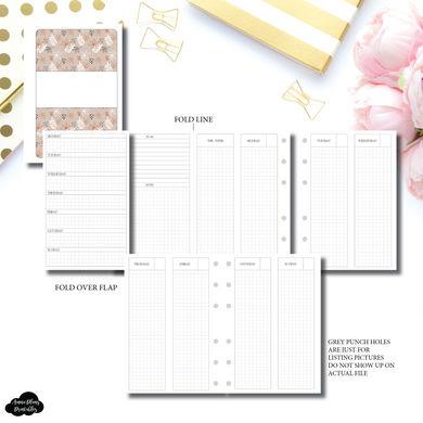 A6 Rings Size | FOLD OVER Vertical Layout Printable Insert