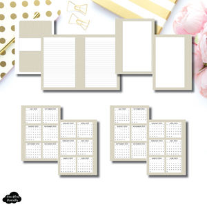 A6 Rings Size | Neutral Stars 3 in 1: 2022 - 2024 Academic Yearly Overviews + Sticky Note Dashboard + Lined Printable Insert