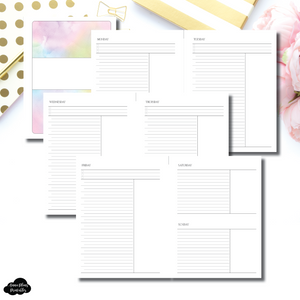 B6 Rings Size | Undated Simple Daily Layout Printable Insert