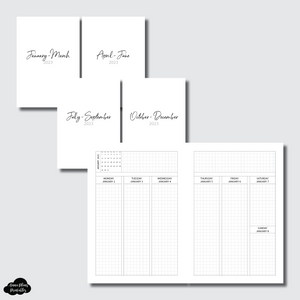 A5 Rings Size | 2023 Week on 2 Pages Vertical with Top Notes Printable Insert