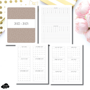 A5 Wide Rings Size | 2022 - 2023 Academic 2 Month on a Page with Important Dates PRINTABLE INSERT