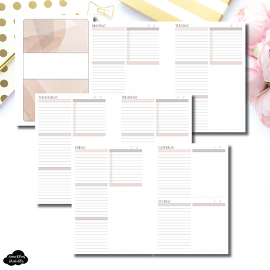 Personal Wide Rings Size | Undated Neutral Abstract Daily Printable Insert